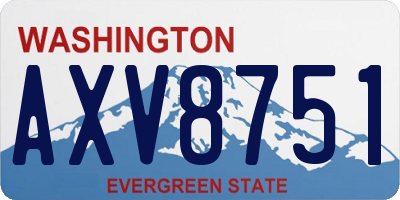 WA license plate AXV8751