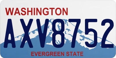 WA license plate AXV8752