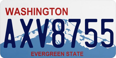WA license plate AXV8755