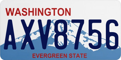 WA license plate AXV8756