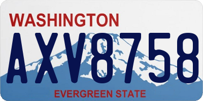 WA license plate AXV8758