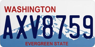 WA license plate AXV8759