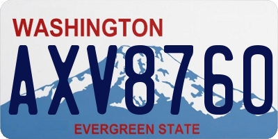 WA license plate AXV8760