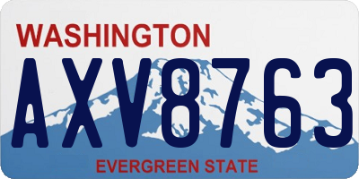 WA license plate AXV8763