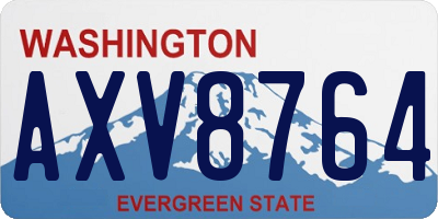 WA license plate AXV8764