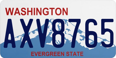 WA license plate AXV8765