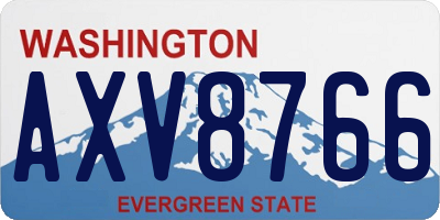 WA license plate AXV8766