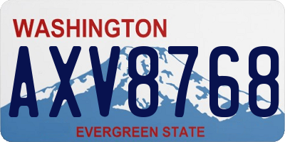 WA license plate AXV8768