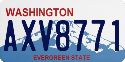 WA license plate AXV8771