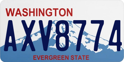 WA license plate AXV8774