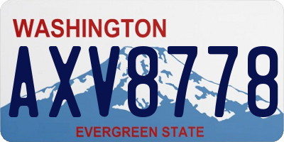 WA license plate AXV8778