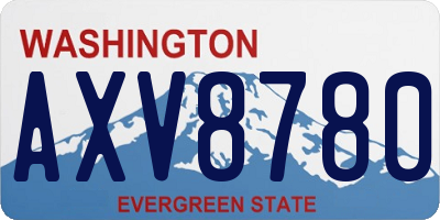 WA license plate AXV8780
