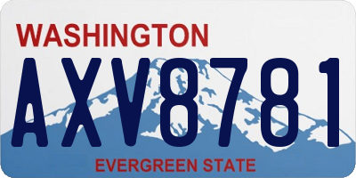WA license plate AXV8781