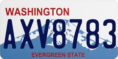 WA license plate AXV8783