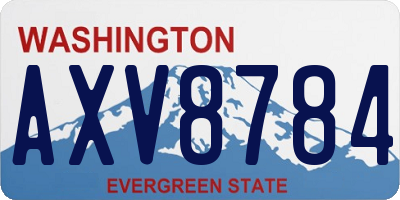 WA license plate AXV8784