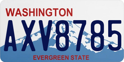 WA license plate AXV8785