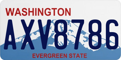 WA license plate AXV8786