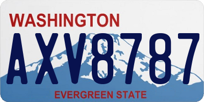 WA license plate AXV8787