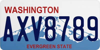 WA license plate AXV8789