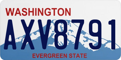 WA license plate AXV8791