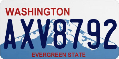 WA license plate AXV8792