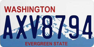 WA license plate AXV8794
