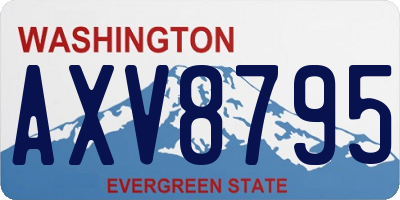 WA license plate AXV8795