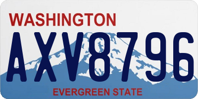 WA license plate AXV8796