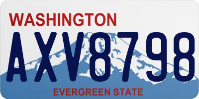 WA license plate AXV8798