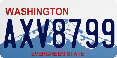 WA license plate AXV8799