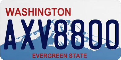 WA license plate AXV8800
