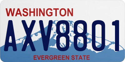 WA license plate AXV8801