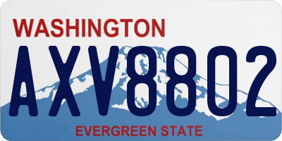 WA license plate AXV8802