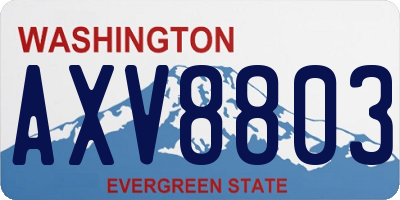 WA license plate AXV8803