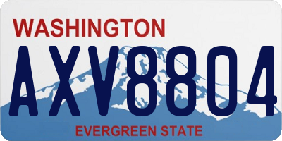 WA license plate AXV8804