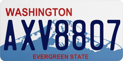 WA license plate AXV8807