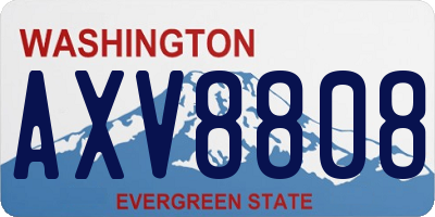 WA license plate AXV8808