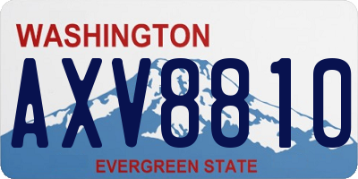 WA license plate AXV8810