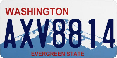 WA license plate AXV8814