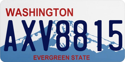 WA license plate AXV8815