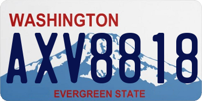 WA license plate AXV8818