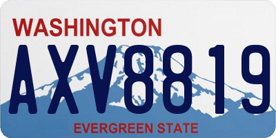 WA license plate AXV8819