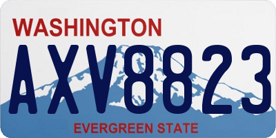 WA license plate AXV8823