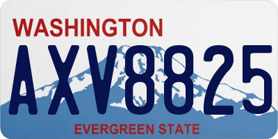 WA license plate AXV8825