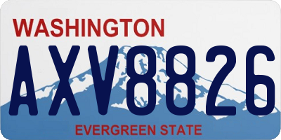 WA license plate AXV8826