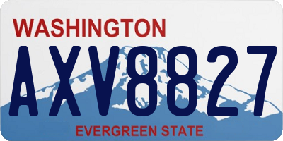 WA license plate AXV8827