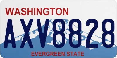 WA license plate AXV8828