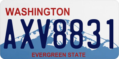 WA license plate AXV8831