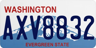 WA license plate AXV8832