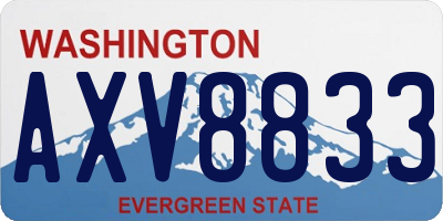WA license plate AXV8833